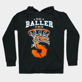 This Baller Is Now 5 Basketball Kids Boys 5Th Bday Party Hoodie